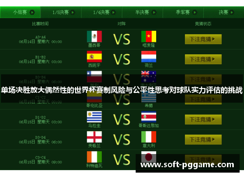 单场决胜放大偶然性的世界杯赛制风险与公平性思考对球队实力评估的挑战