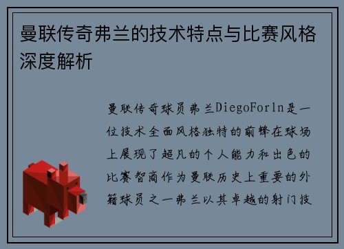 曼联传奇弗兰的技术特点与比赛风格深度解析